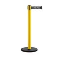 Montour Line Retractable Belt Rolling Stanchion, 2.5ft Yellow Post  9ft. Wait..Belt MSE630-YW-PLEAWBW-90